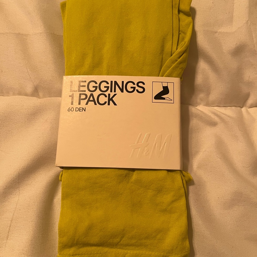 H&M Leggings Lime Green L - Picture 1 of 3